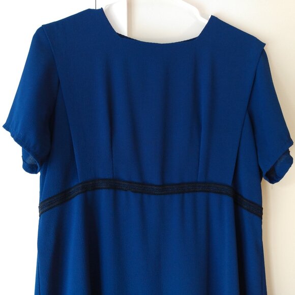 Amish Mennonite Cape Dress 40"B 32"W Blue with Black Lace Modest - Picture 5 of 10